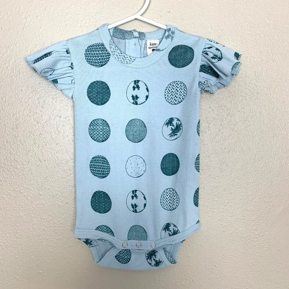 kate quinn Other - Kate Quinn Baby Girls Short Sleeve Bodysuit Ruffle Snap Teal Green 6-12 months